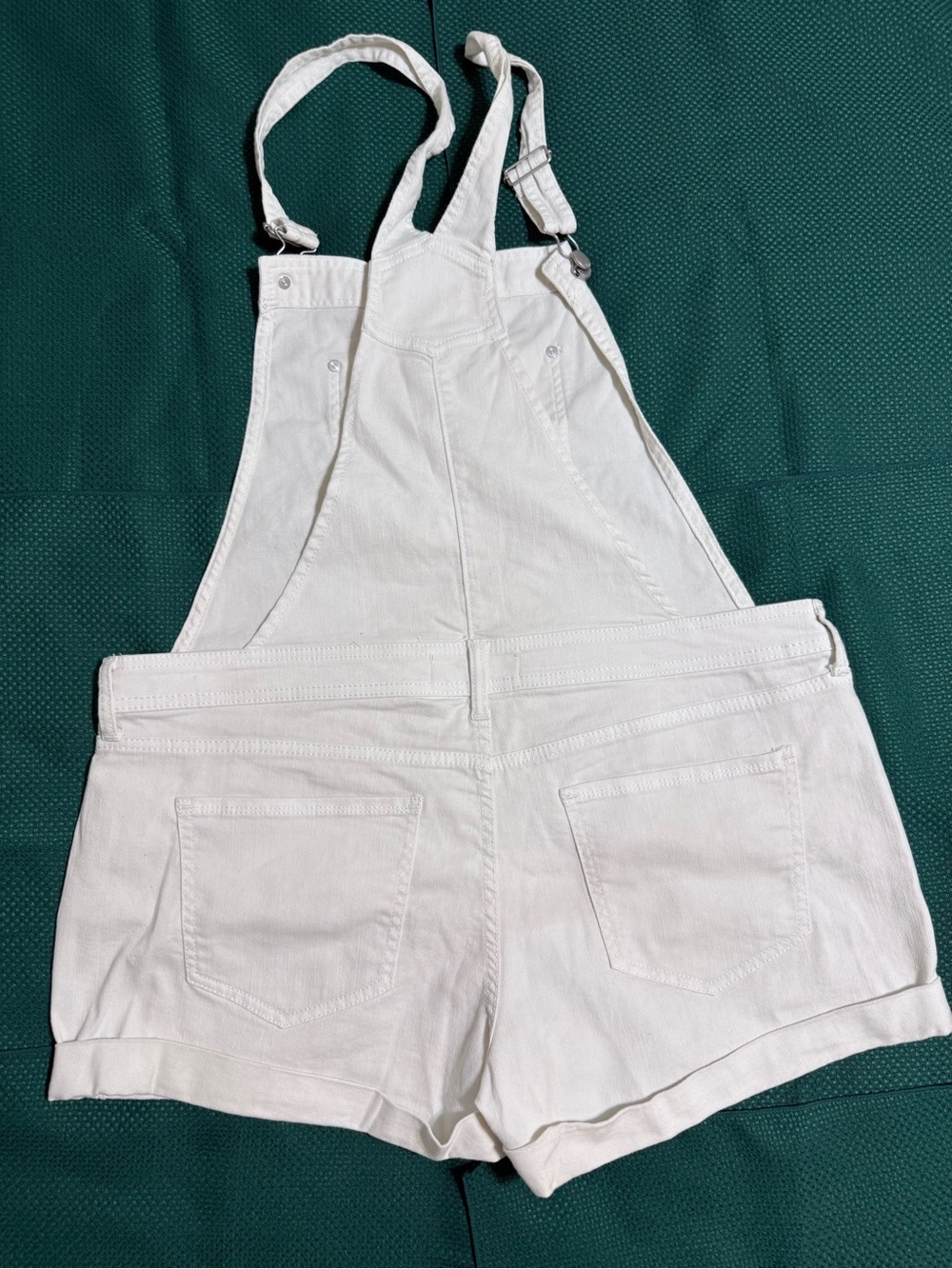 No Boundaries White Denim Short Overalls - Size XL (15-17) - EUC - Picture 9 of 13
